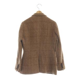 RALPH LAUREN ウール アルパカ ツイード ジャケット テーラード 総裏地 チェック 7 ブラウン