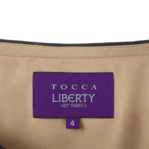 TOCCA LIBERTY ワンピース フレアノースリーブ チュール ひざ丈 花柄 4 ブラウン