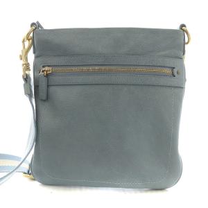 BALLY ショルダーバッグ レザー キャンバス ライトブルー