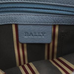 BALLY ショルダーバッグ レザー キャンバス ライトブルー