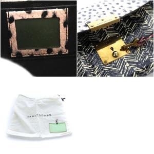 MARC JACOBS THE ISOBEL クラッチバッグ パイソン柄 レザー バイカラー ベージュ ブラック 鍵付き