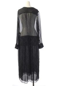 ISABEL MARANT ETOILE マキシワンピース ロング 総柄 ストライプ 長袖 36 ネイビー レッド イエロー