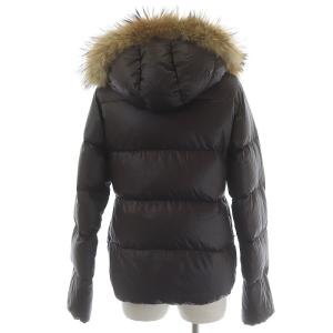 DUVETICA ADHARA ダウンジャケット ミドル丈 フード ラクーンファー ナイロン 42 パープル