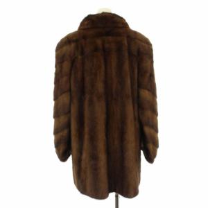 SAGA MINK GO fur fashion ミンクファー コート ハーフ 毛皮 11 ブラウン