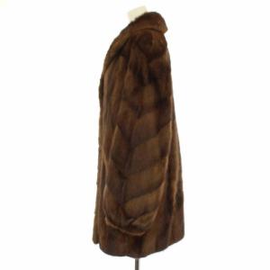 SAGA MINK GO fur fashion ミンクファー コート ハーフ 毛皮 11 ブラウン