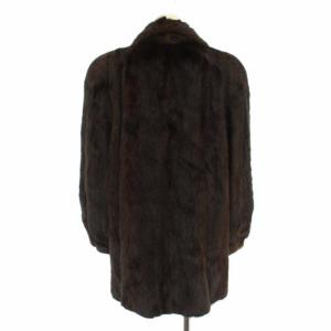 SAGA MINK 銀サガ ミンクファーコート ショート丈 M ダークブラウン
