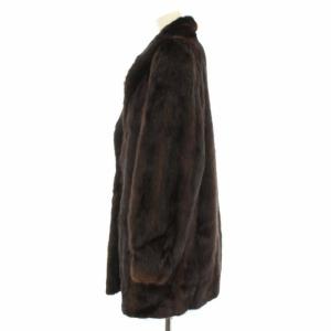 SAGA MINK 銀サガ ミンクファーコート ショート丈 M ダークブラウン
