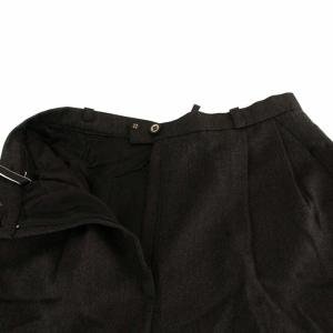 Christian Dior パンツ スラックス テーパード ハイウエスト ウール ヘリンボーン M チャコールグレー