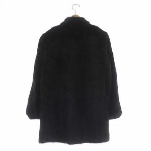 SAGA MINK ファーコート アウター 毛皮 ミドル丈 11 黒 ブラック