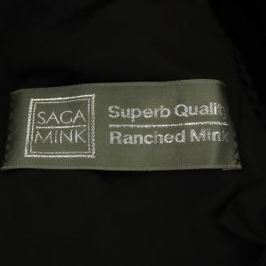 SAGA MINK ファーコート アウター 毛皮 ミドル丈 11 黒 ブラック