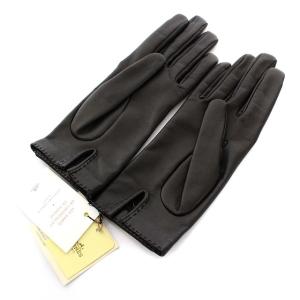 HERMES ケリー 手袋 ゴールド金具 ラムレザー 7 ダークブラウン