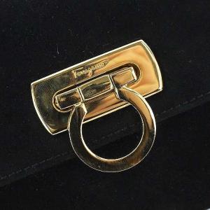 Salvatore Ferragamo ガンチーニ ショルダーバッグ ポシェット チェーン 黒