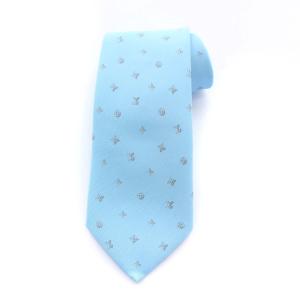 モノグラム ネクタイ シルク ライトブルー