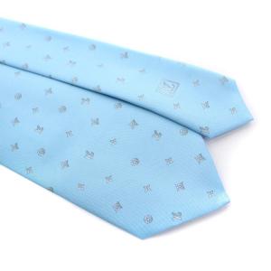 LOUIS VUITTON モノグラム ネクタイ シルク ライトブルー
