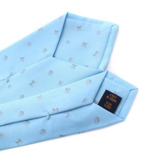 LOUIS VUITTON モノグラム ネクタイ シルク ライトブルー