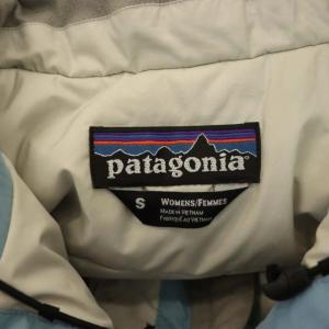 Patagonia 中綿ジャケット ジップアップ フード付き S グレー 水色 ライトブルー