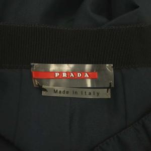 PRADA SPORT プリーツスカート ひざ丈 シルク 40 ダークブルーグリーン