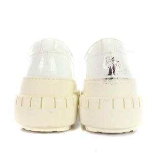 Acne Studios プラットフォームシューズ 厚底 エナメル レースアップ 37 ホワイト