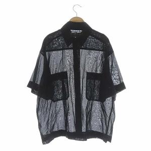 Shinzone 20SS コットンオーガンジーブラウス シャツ 七分袖 前開き シアー F ブラック