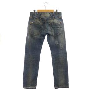 DOLCE&GABBANA デニムパンツ ダメージ加工 ボタンフライ 44 ブルー