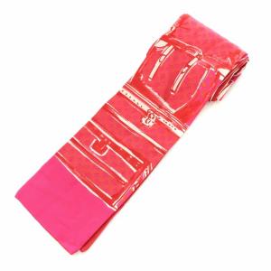 LOUIS VUITTON スカーフ ボウタイ モノグラム シルク ピンク ホワイト