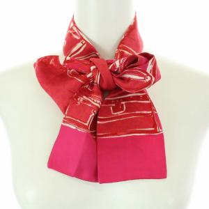 LOUIS VUITTON スカーフ ボウタイ モノグラム シルク ピンク ホワイト