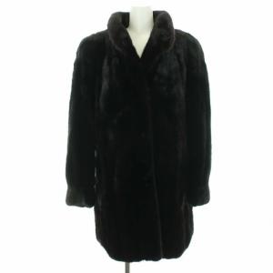 ファーコート アウター ロング ミンク F 濃褐色 ダークブラウン