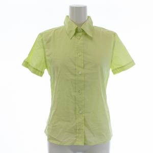 シャツ ブラウス 半袖 コットン イタリア製 38 グリーン