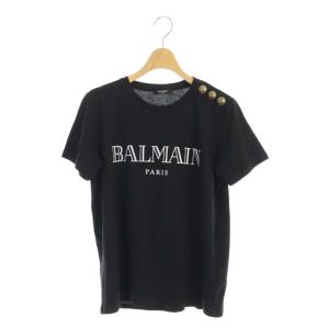 BALMAIN Tシャツ ロゴ プリント 半袖 XS ブラック