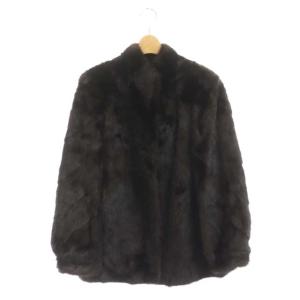 銀サガ ハーフコート ミンク 毛皮 アウター L ダークブラウン