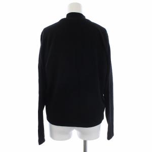 LEONARD アンサンブル ニット ハイネック カーディガン プリント ウール シルク L 黒