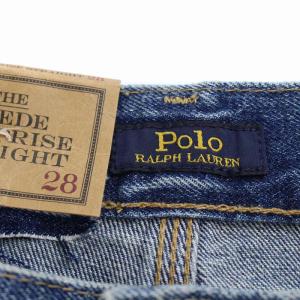 RALPH LAUREN デニムパンツ USED加工 パッチワーク カットオフ M インディゴ