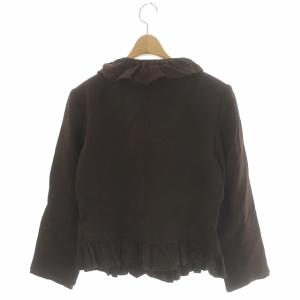 YVES SAINT LAURENT ヴィンテージ フリルジャケット シングル 9A3 ブラウン