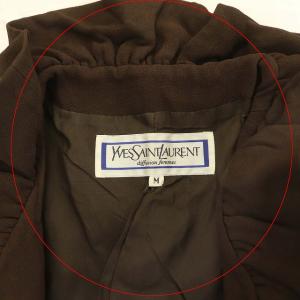 YVES SAINT LAURENT ヴィンテージ フリルジャケット シングル 9A3 ブラウン