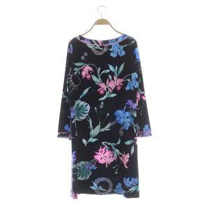 LEONARD FASHION 近年モデル ワンピース 花柄 総柄 40 ブラック系