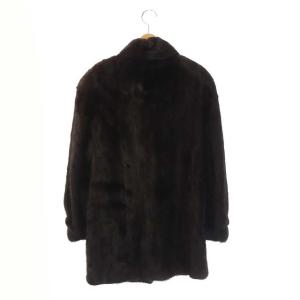 SAGA MINK ベルビジョンBELLE VISON Ranched Mink ファーコート アウター 毛皮 ミンク ミドル丈 9 ダークブラウン