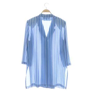GIVENCHY シアーストライプシャツジャケット 42 ブルー