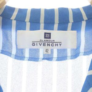 GIVENCHY シアーストライプシャツジャケット 42 ブルー