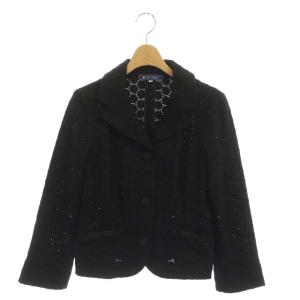 ジャケット テーラード 3B ドット レース リボン 40 ブラック