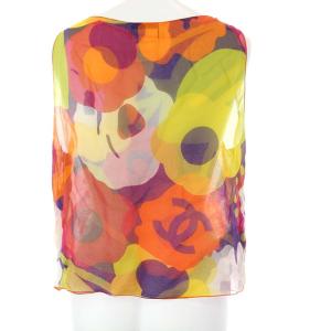 00T ヴィンテージ ココマークノースリーブシルクカットソー 40 マルチカラー