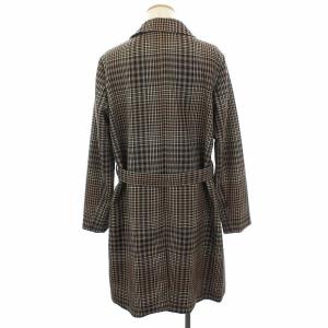 AMI Alexandre Mattiussi 18AW ウールコート ロング 千鳥格子 比翼ボタン センターベント 48 ベージュ 黒