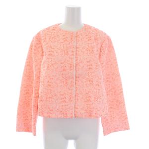 Christian Dior スーツ セットアップ ノーカラージャケット フレアスカート 総柄 L ネオンオレンジ