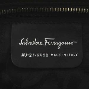Salvatore Ferragamo トートバッグ チェーン キャンバス ブラウン AU-21･6690