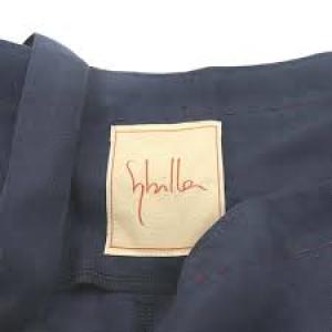 SYBILLA ワンピース ロング ノースリーブ リネン 麻 フリンジ M 紺 ネイビー