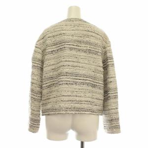 ADORE ノーカラージャケット ツイード ショート 38 M ホワイト