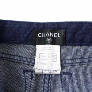 CHANEL 09P P34910V25420 コーティング加工 デニムパンツ ココボタン 34 インディゴ