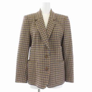 Aquascutum スーツ セットアップ テーラードジャケット 千鳥格子柄 スカート ひざ丈 9 11 ブラウン
