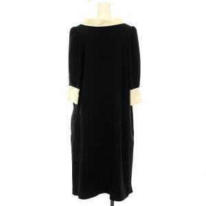 CELFORD 19AW ワンピース ボウタイ Aライン 七分袖 ヒザ下 36 ブラック