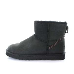 UGG australia 1003945 CLASSIC MINI DECO ムートンブーツ スエード 10 ブラック 