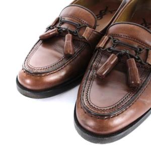 YVES SAINT LAURENT タッセル ローファー レザー 24.5cm ブラウン